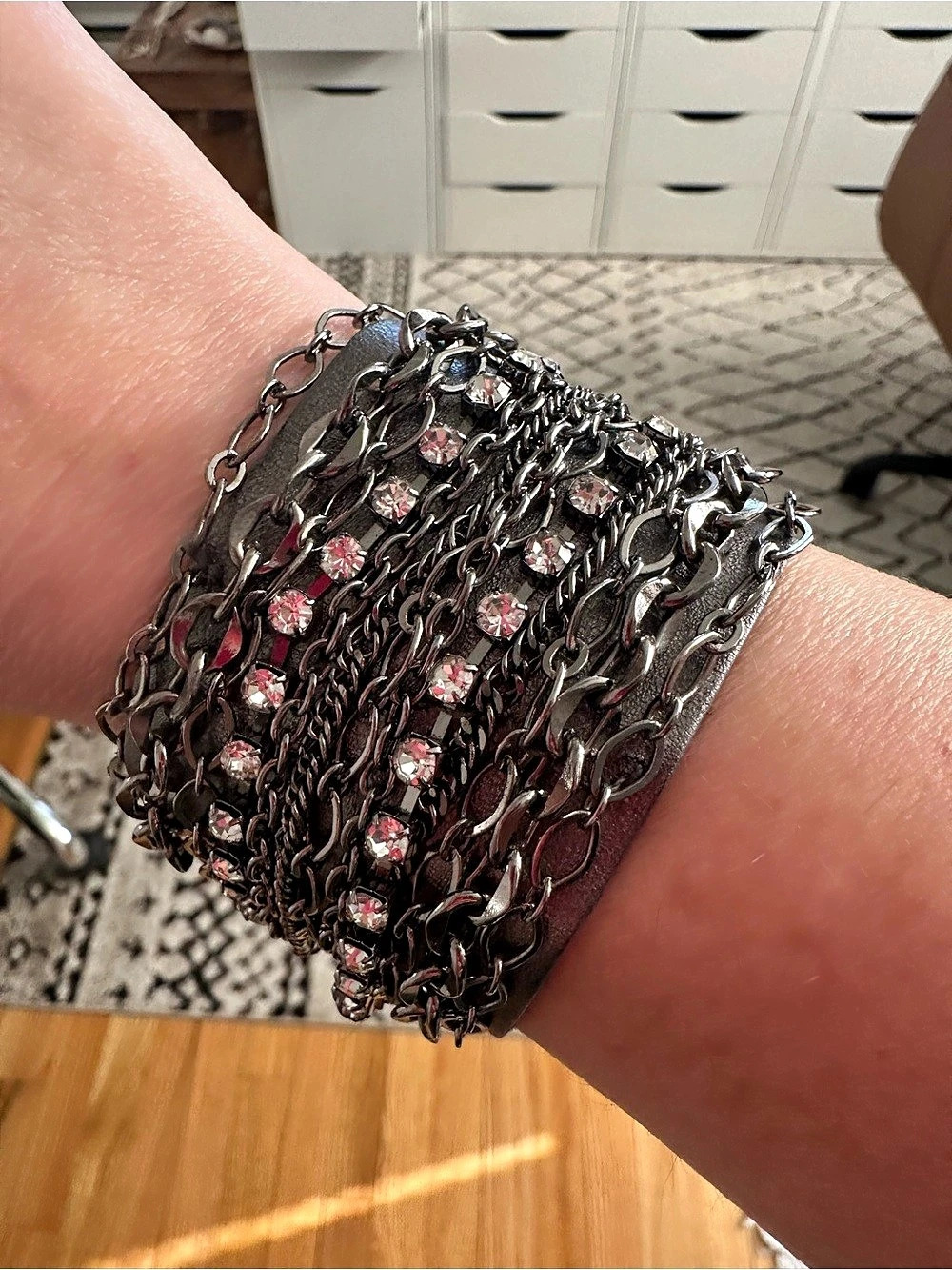 Layered Chain Cuff Bracelet